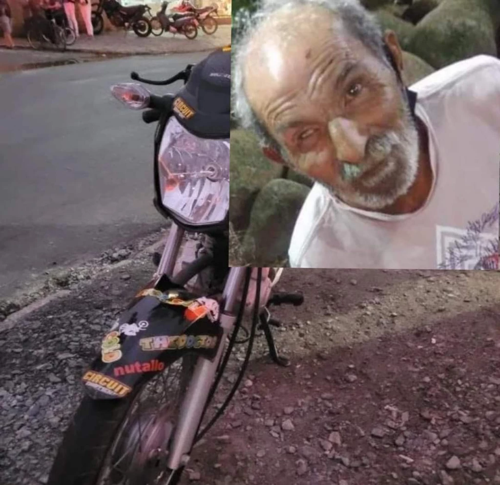 Motociclista empina moto e mata idoso de 69 anos