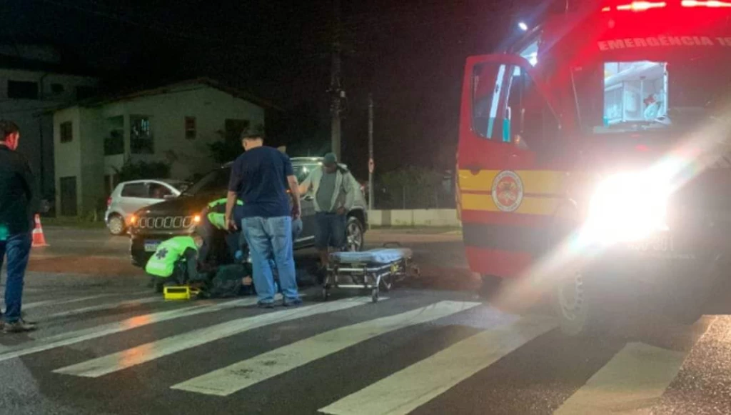 Ciclista é atropelado em Tijucas