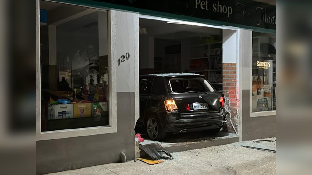 Motorista bêbado invade Pet Shop e tenta fugir, em Balneário Camboriú