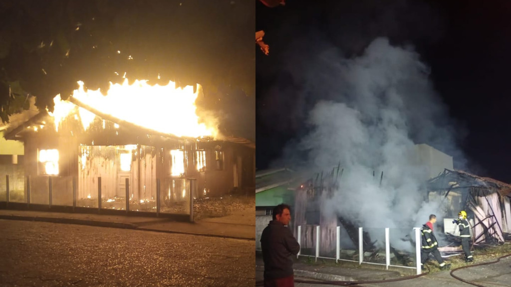 Família perde tudo após ter casa tomada pelas chamas em Imarui