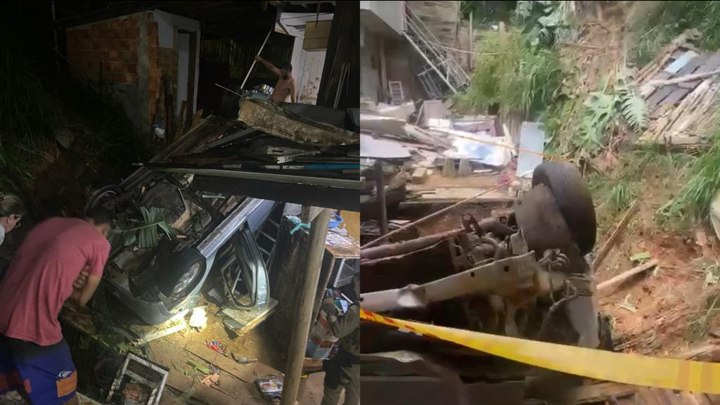 VÍDEO: Carro desgovernado 'voa' e destrói residência em Itajaí
