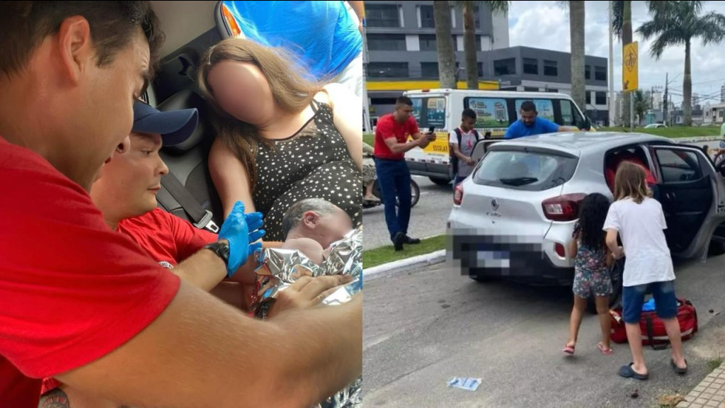 Bebê nasce dentro de carro em rua movimentada de Itajaí