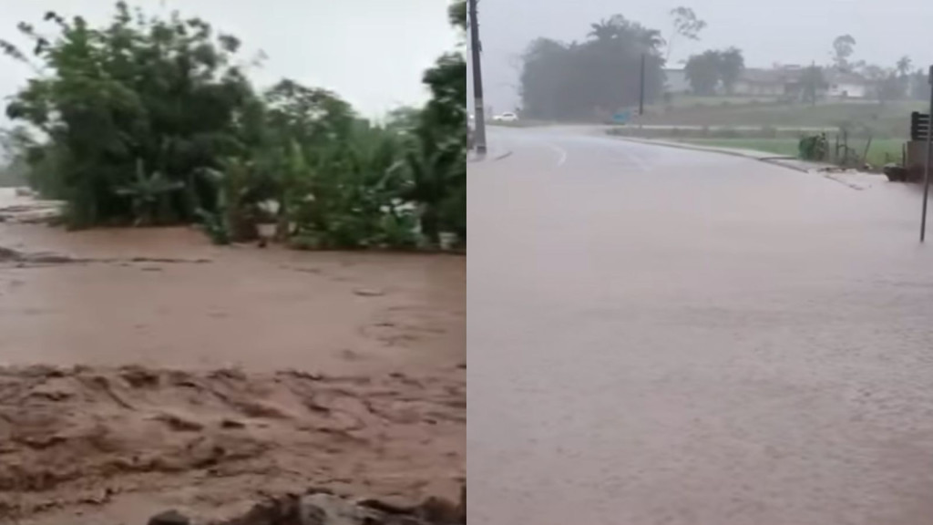 Chuva de 20 dias cai em apenas 4 horas e deixa cidade catarinense alagada