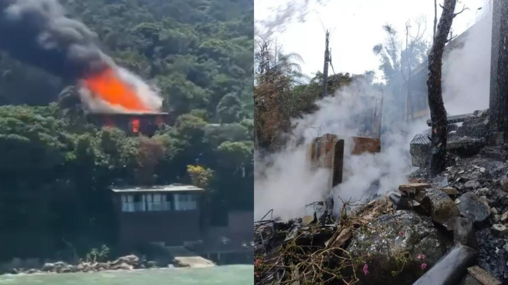 "Difícil acesso": Após três horas bombeiros controlam incêndio em pousada de Palhoça