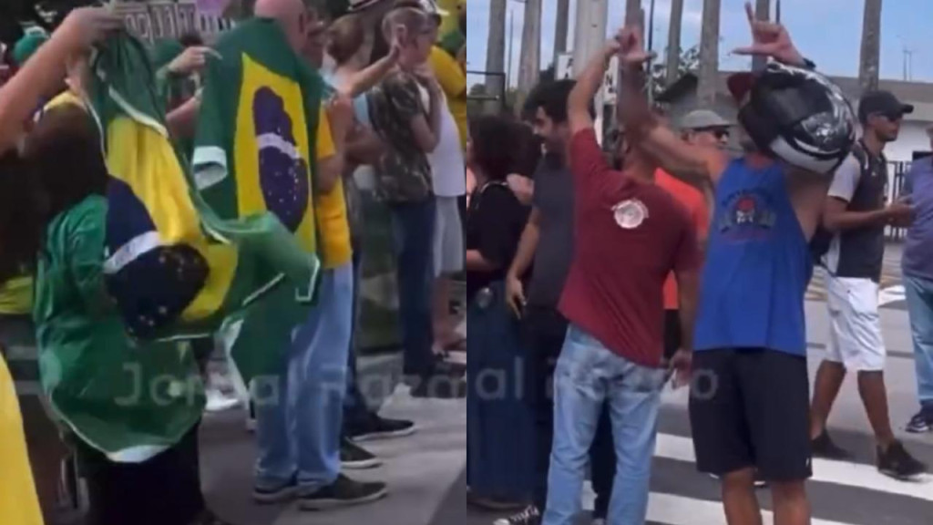 Bolsonaristas e professores grevistas 'confrontam' em Florianópolis: "faz o L"