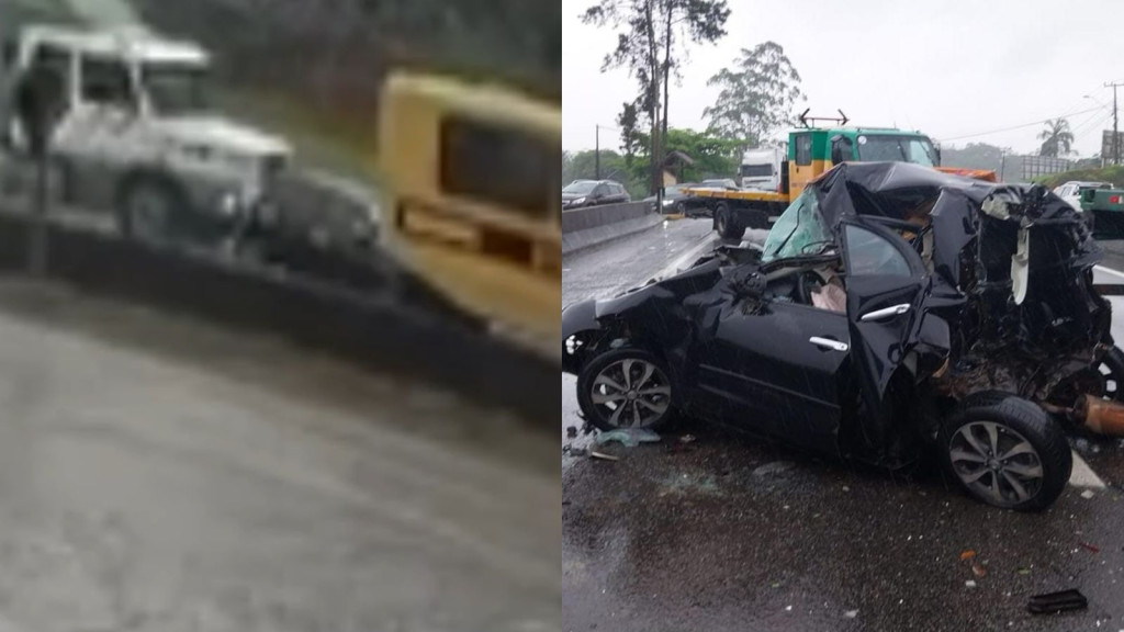 “Nasceu de novo”: motorista escapa praticamente ileso após carro ser prensado em rodovia de SC