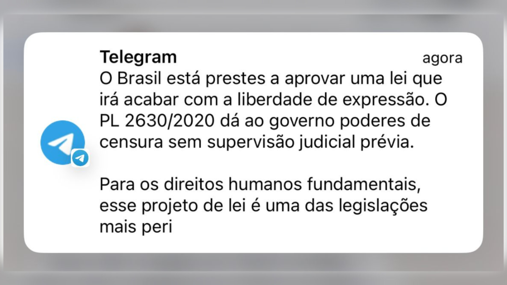 Telegram alerta: “a democracia está sob ataque no Brasil”
