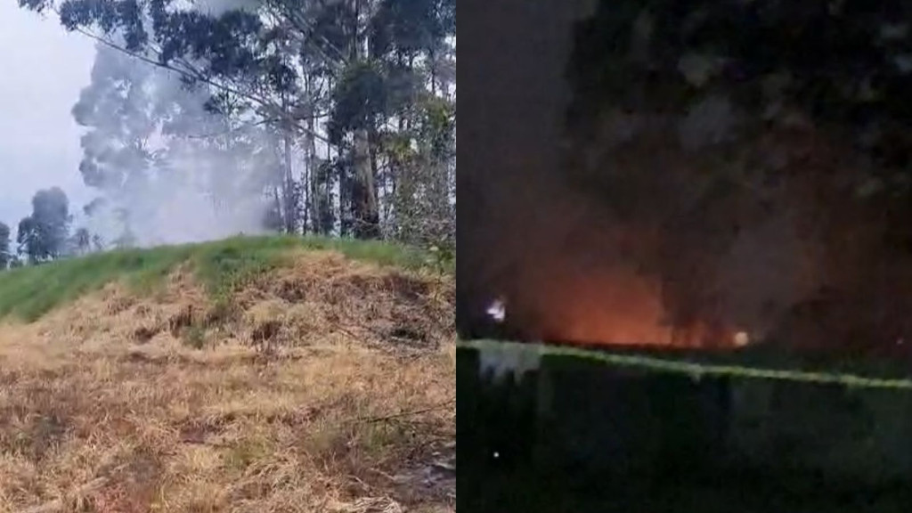 Lixo em terreno pega fogo e preocupa moradores em Porto Belo