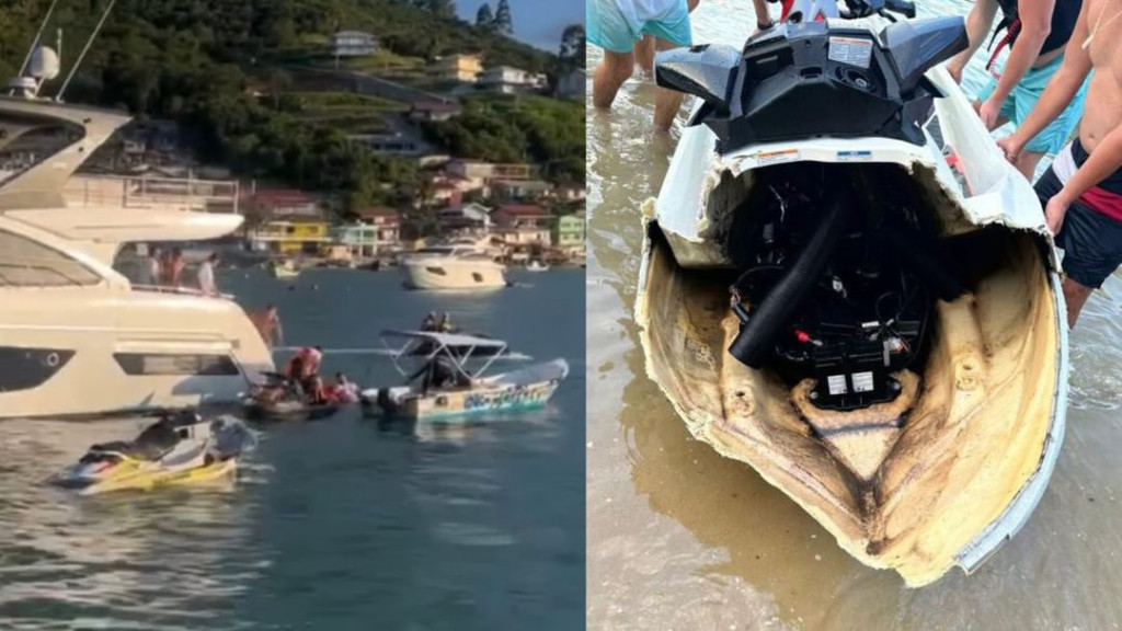 Acidente de jet ski no Caixa D'Aço em Porto Belo deixa duas vítimas