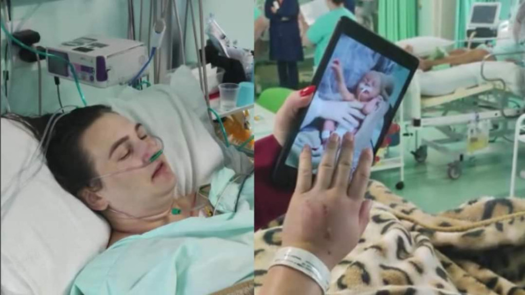 Mãe em estado grave conhece filho prematuro por chamada de vídeo