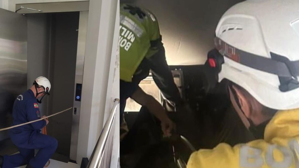 Idoso cadeirante é resgatado após cair em fosso ao entrar em elevador
