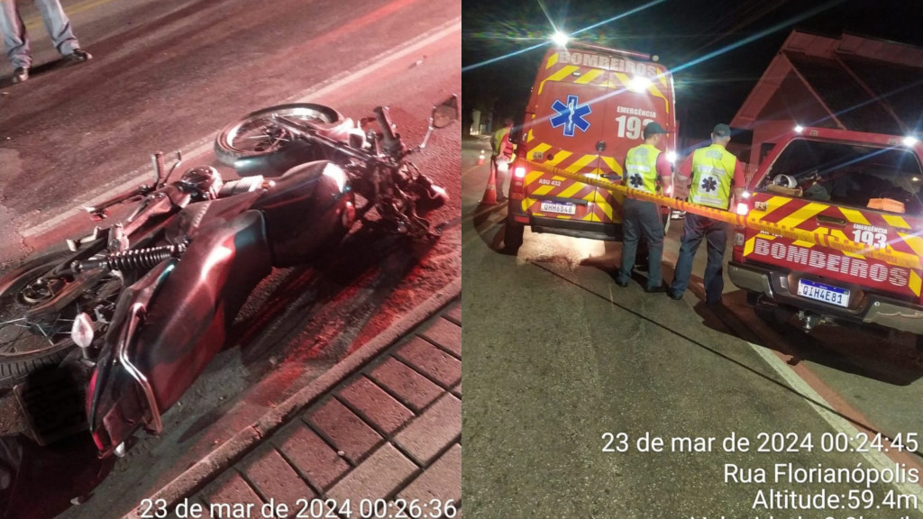 Homem de 20 anos morre em Brusque ao colidir motocicleta em poste