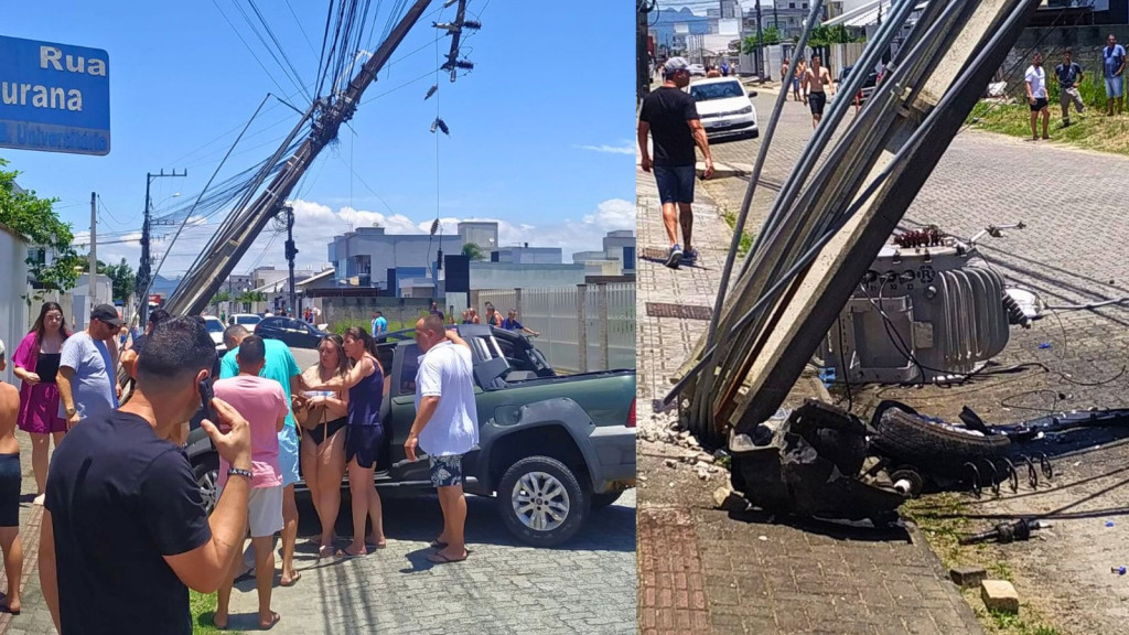 Agora em Tijucas: Grave acidente deixa moradores sem energia elétrica