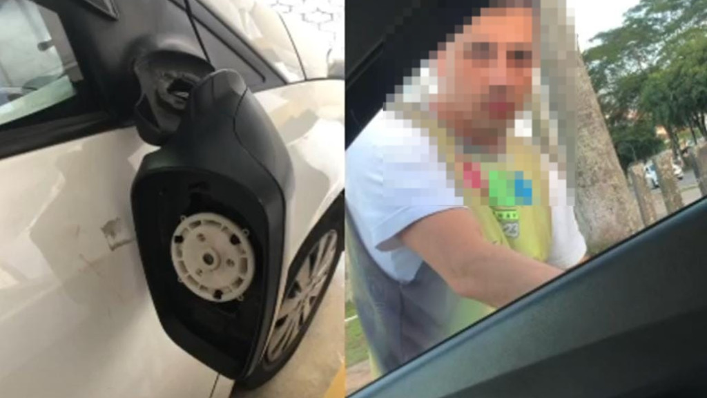 Mulher se desespera ao presenciar homem tentando arrombar seu carro