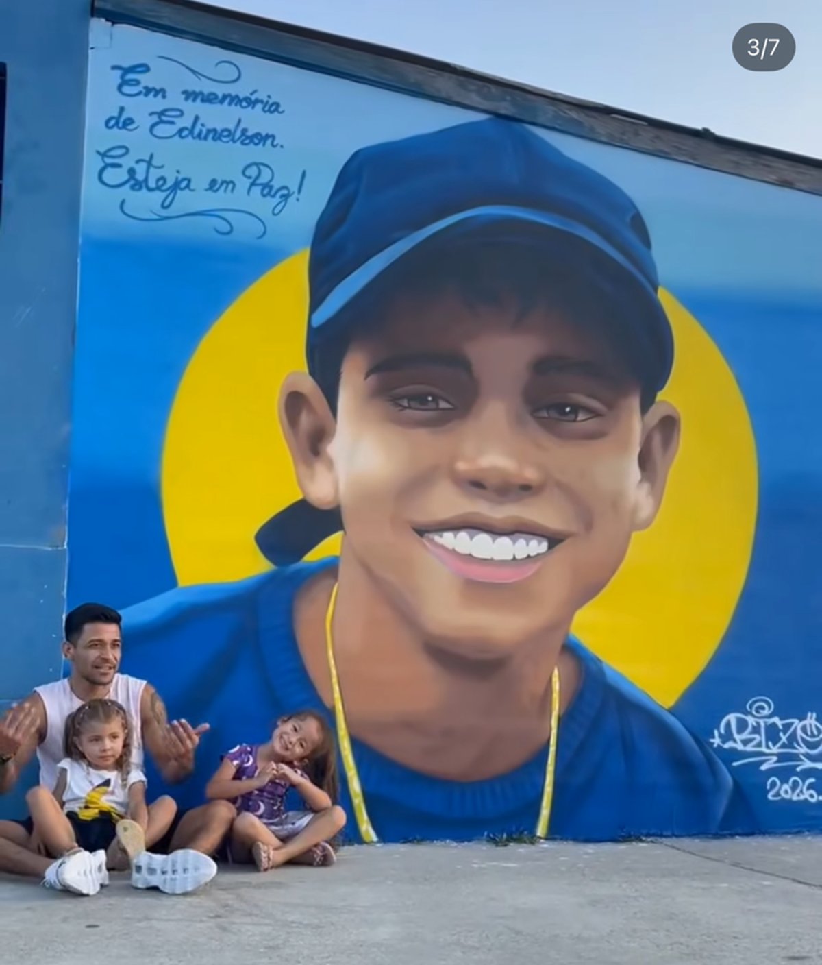 Mural em homenagem a Edinelson em Palhoça