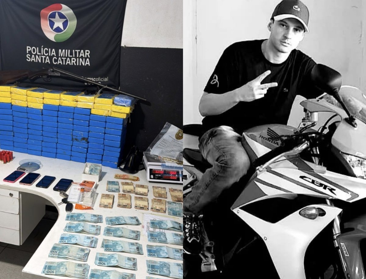 Material apreendido pela PMSC em Itajaí