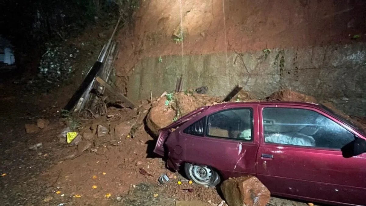 Água invadiu residência no bairro Palmital, em Chapecó (Foto: Defesa Civil de Chapecó, Divulgação)
