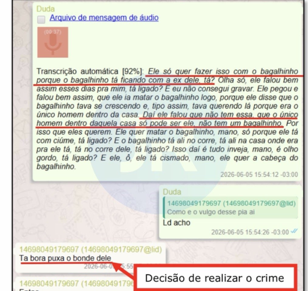 Sequência de mensagens em que o grupo trata da execução: “Por mim eu ja fazia acontecer”