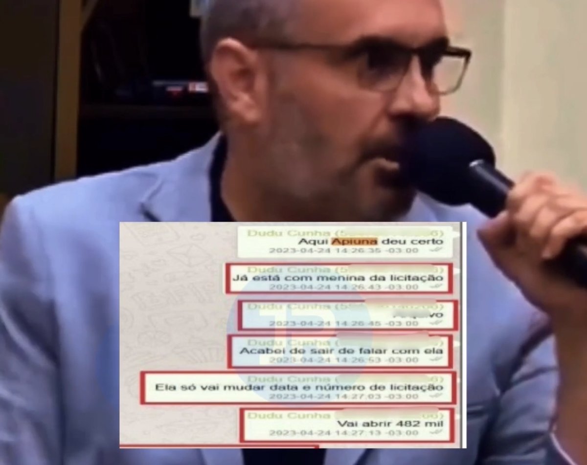 Mensagens atribuídas a Dudu Cunha: 
