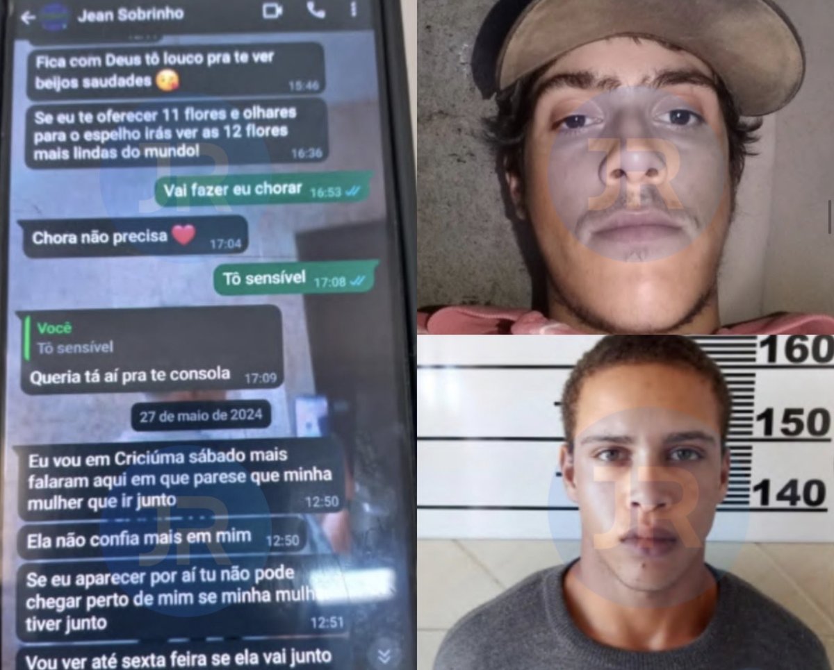 Mensagens trocadas entre Jean e a vítima