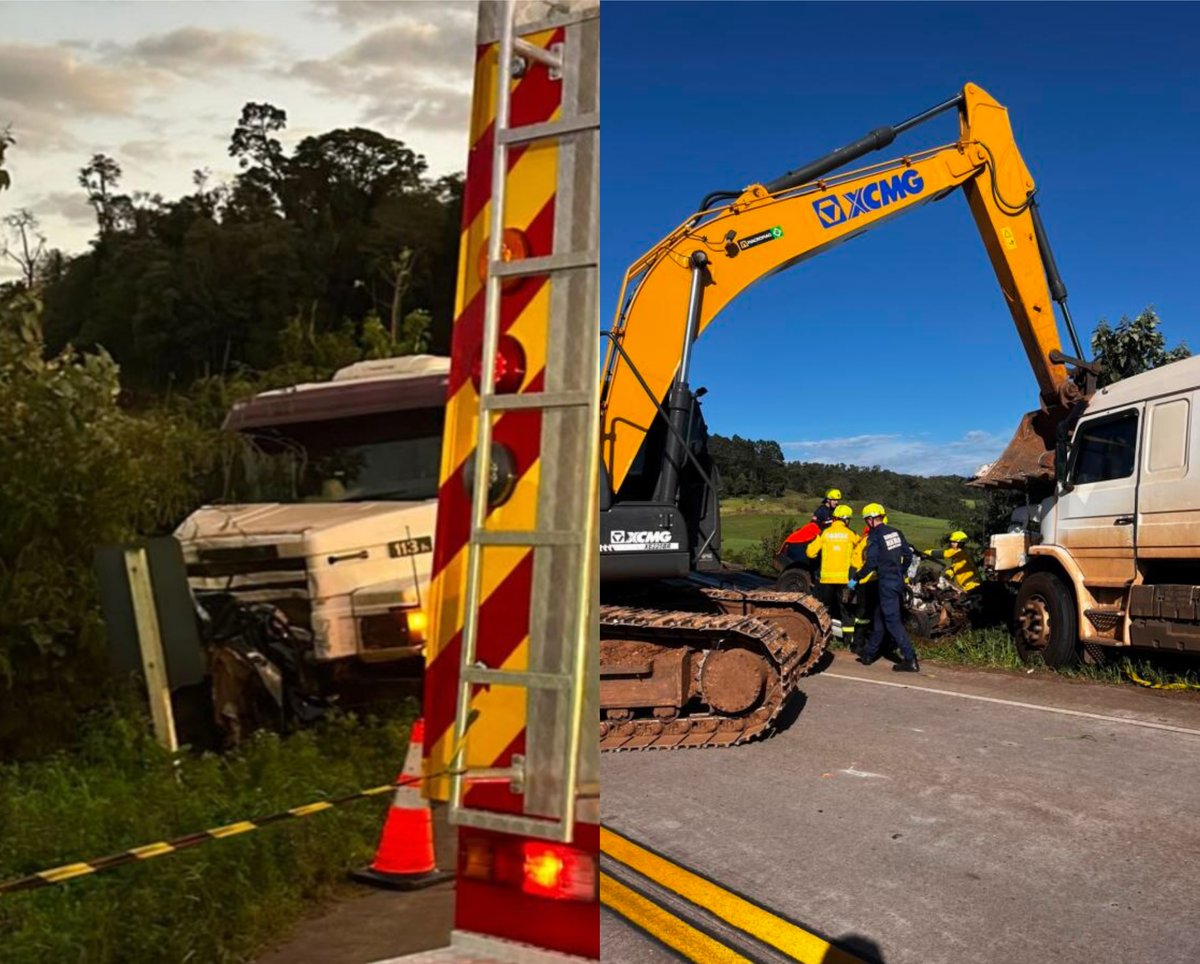 Equipes trabalham no resgate das vítimas na BR-163