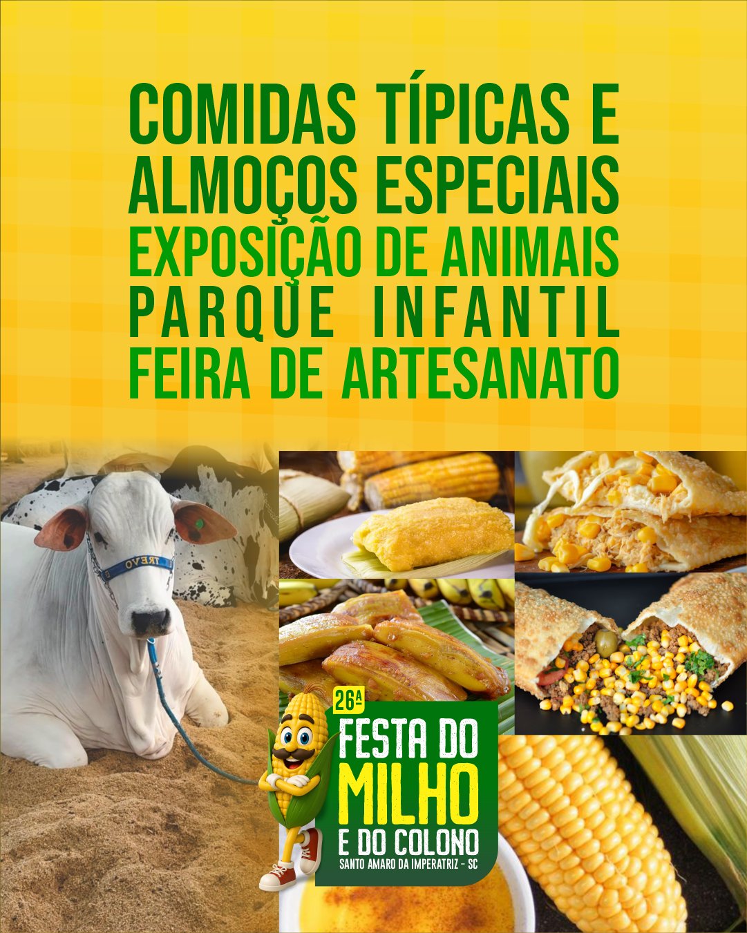 Comidas típicas, exposição de animais, parque infantil e feira de artesanato estão entre as atrações dos quatro dias. Foto: Divulgação