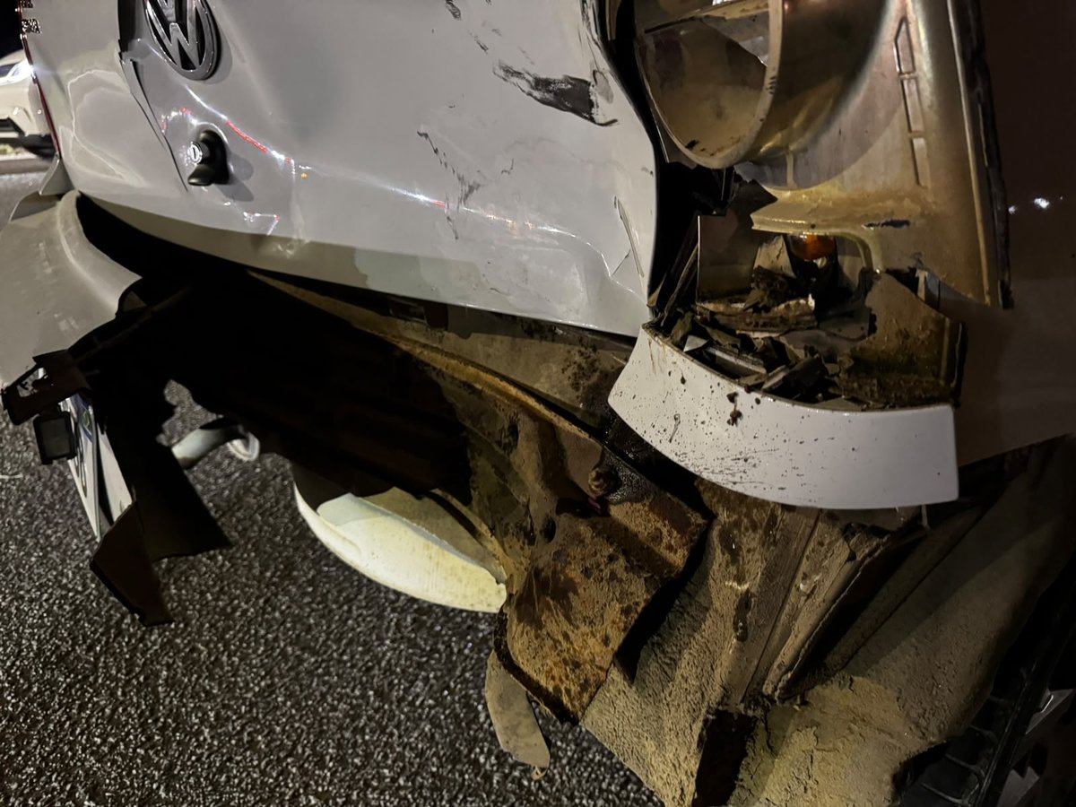 Colisão entre moto e carro na SC-410, em Tijucas