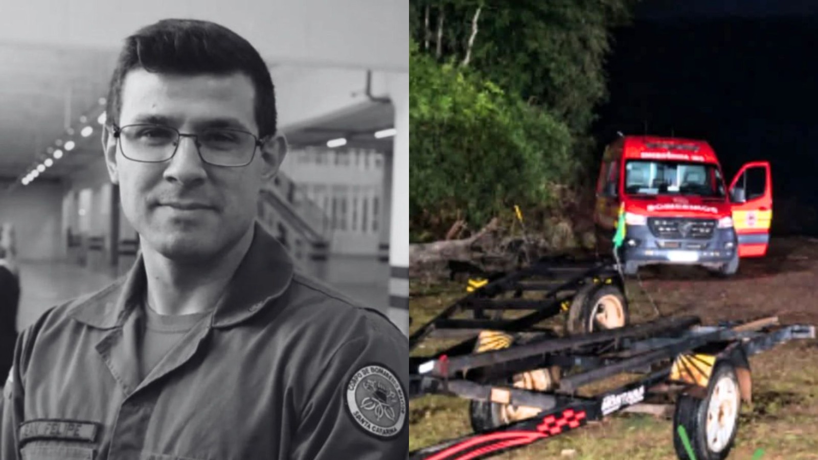 Colegas de farda se despedem de Bombeiro Comunitário que morreu afogado após acidente de barco em SC - Foto