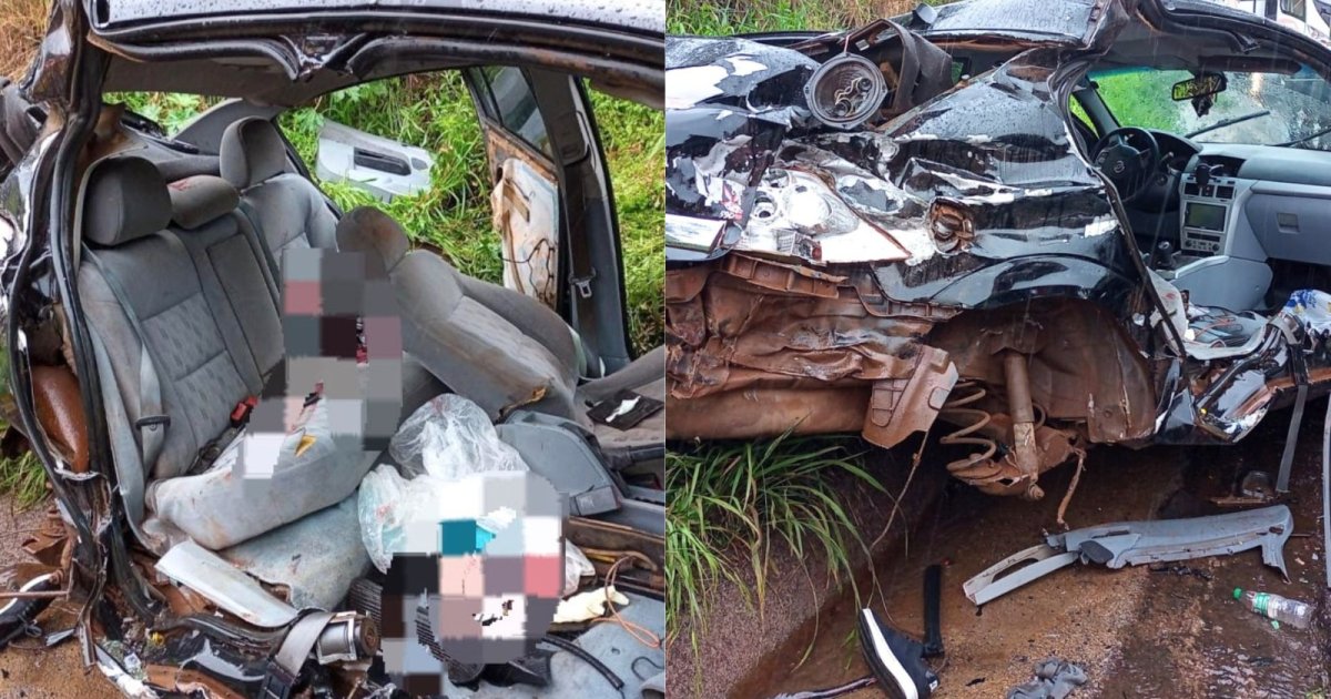 Carro roda na pista, bate em caminhão, mata passageiro e deixa motorista e adolescente feridos em SC