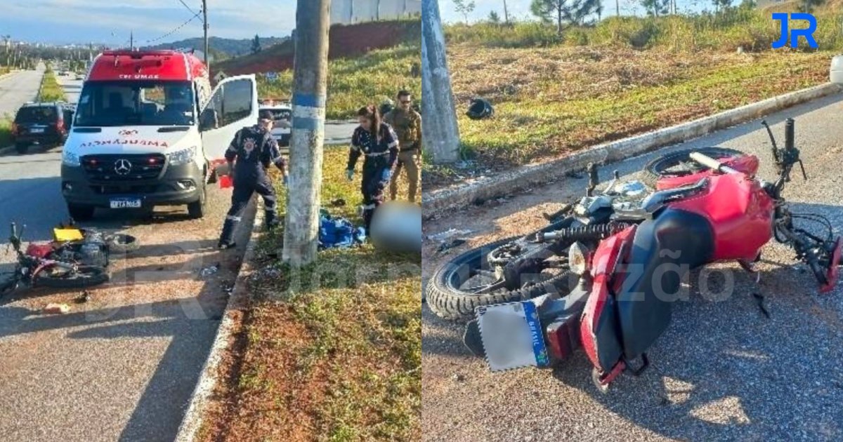 Após 50 minutos lutando para sobreviver, motociclista morre ao bater em poste em São José