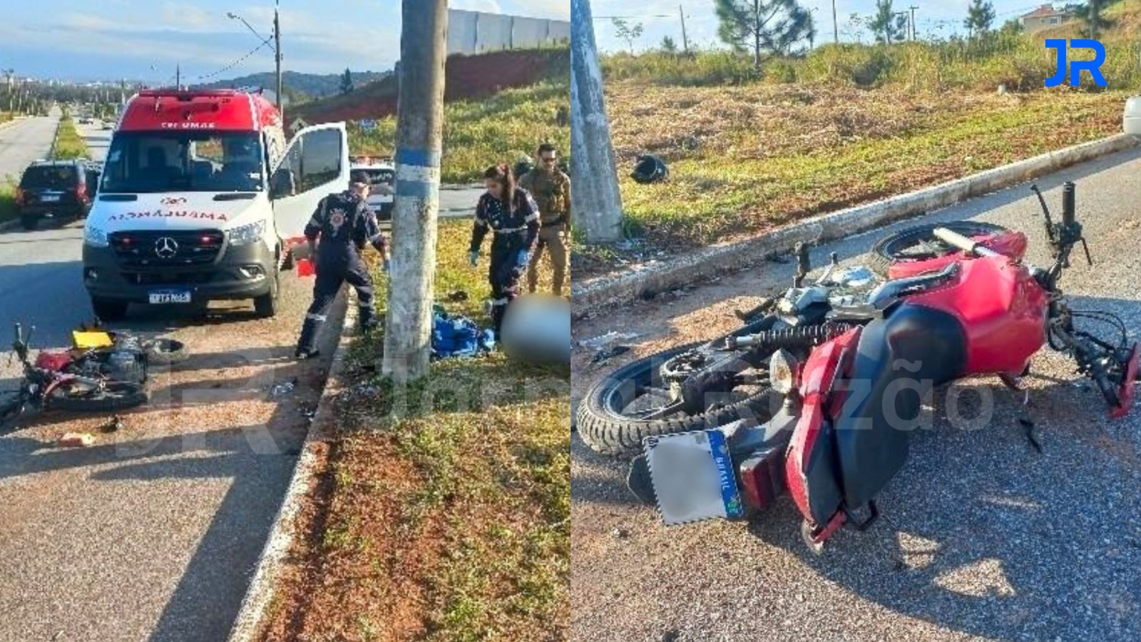 Após 50 minutos lutando para sobreviver, motociclista morre ao bater em poste em São José