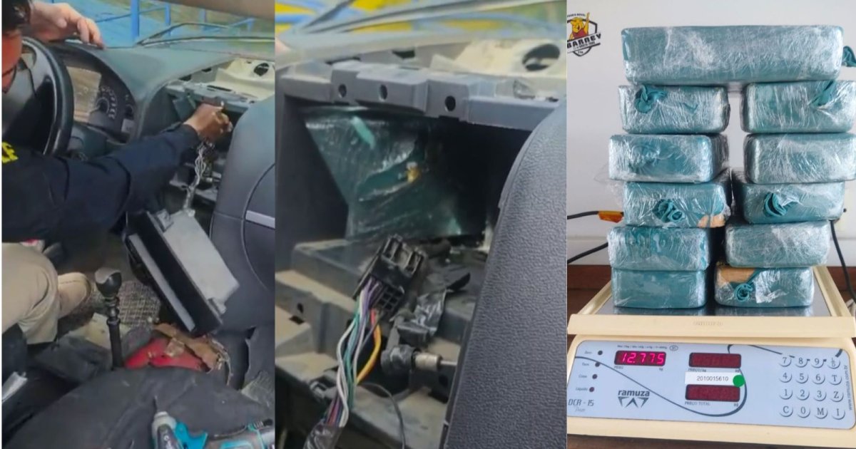 PRF “desmascara” compartimento falso e impede a entrada de 4 mil pedras de crack em SC