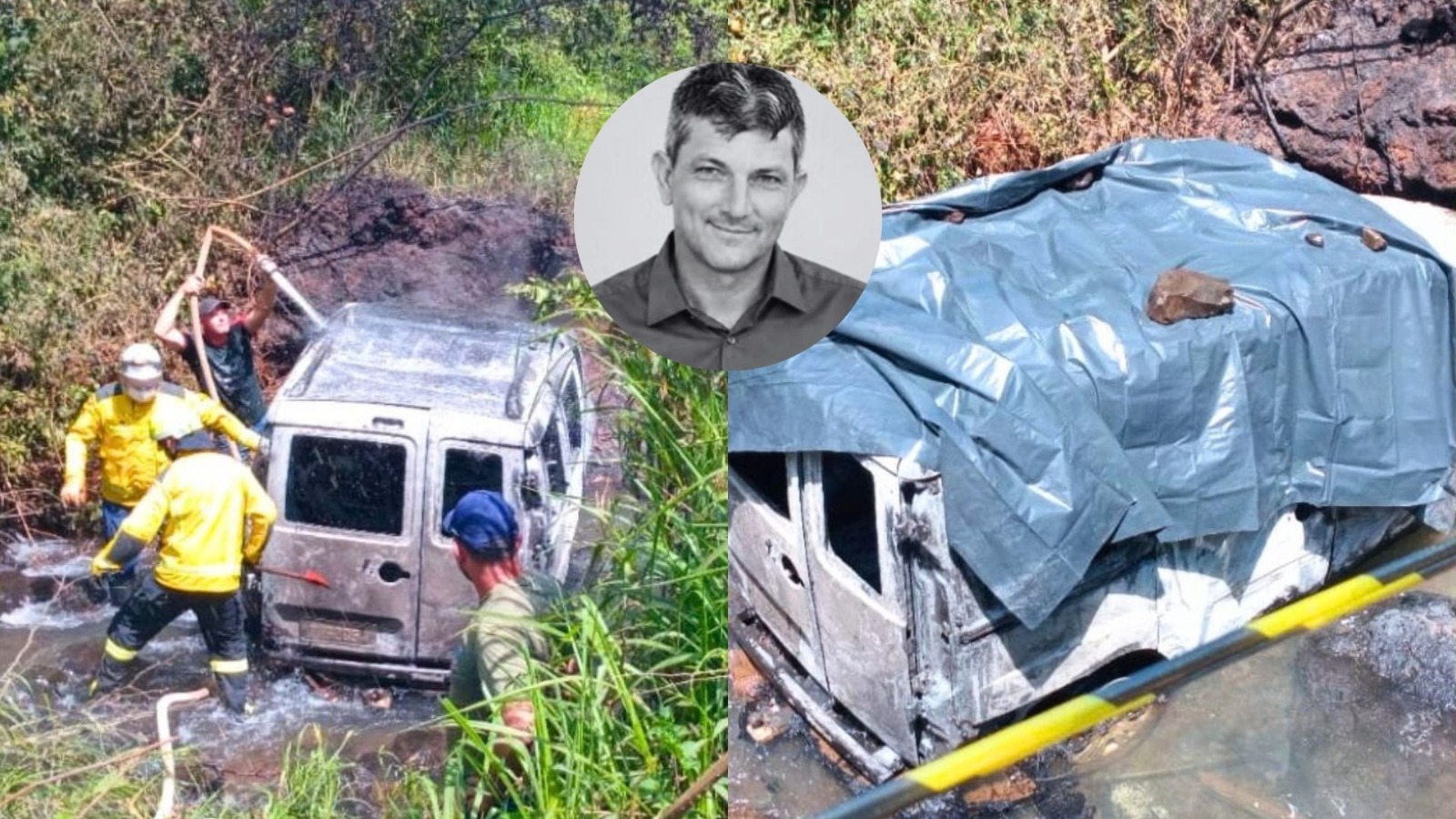 “Sem acreditar”: produtor rural morre carbonizado após carro cair de ponte no interior de SC