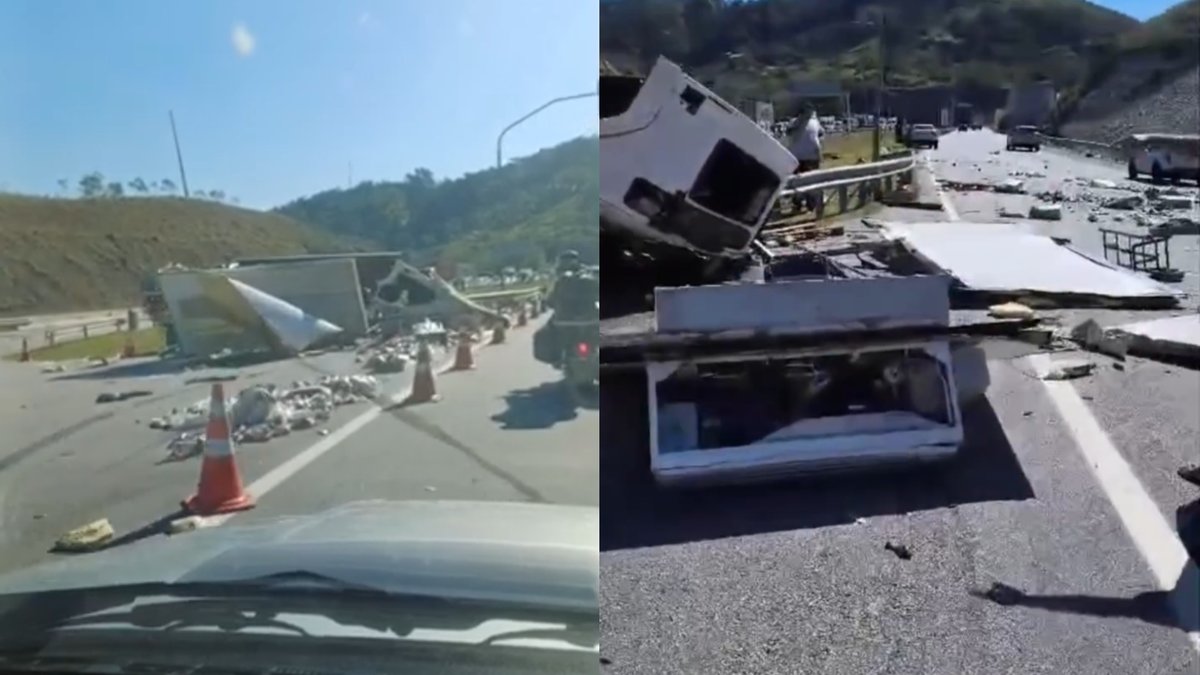 Acidente com caminhões mata uma pessoa e para a BR-101 sem previsão de liberação na Grande Florianópolis