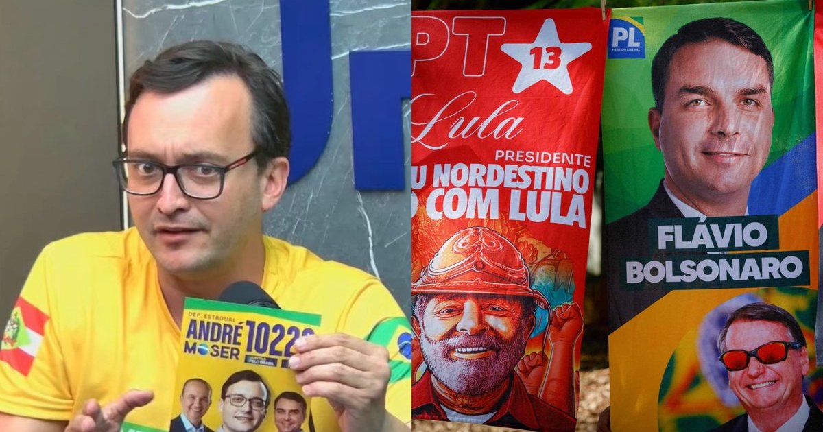 “Quem não pede voto pro Flávio, tá fazendo campanha pro Lula”, diz André Moser sobre “isentões” em SC