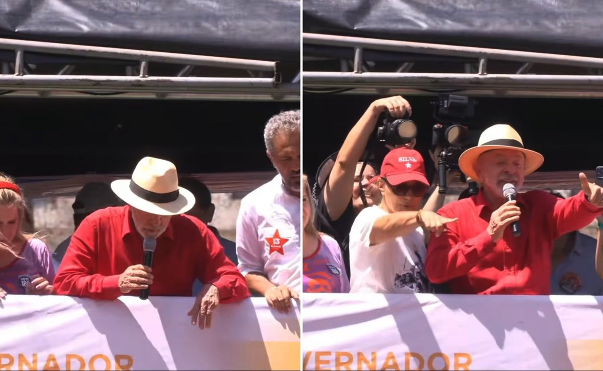 Apoiador desmaia em comício, e Lula não perdoa: “vai ficar novinho e vai tá preparado pra votar no 13”