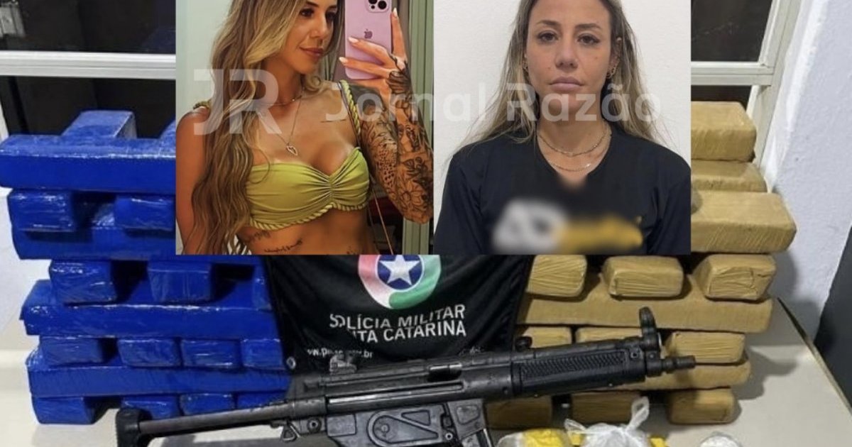 Cabeleireira é presa com submetralhadora MP5 e 40 kg de drogas em Tubarão, no Sul de SC
