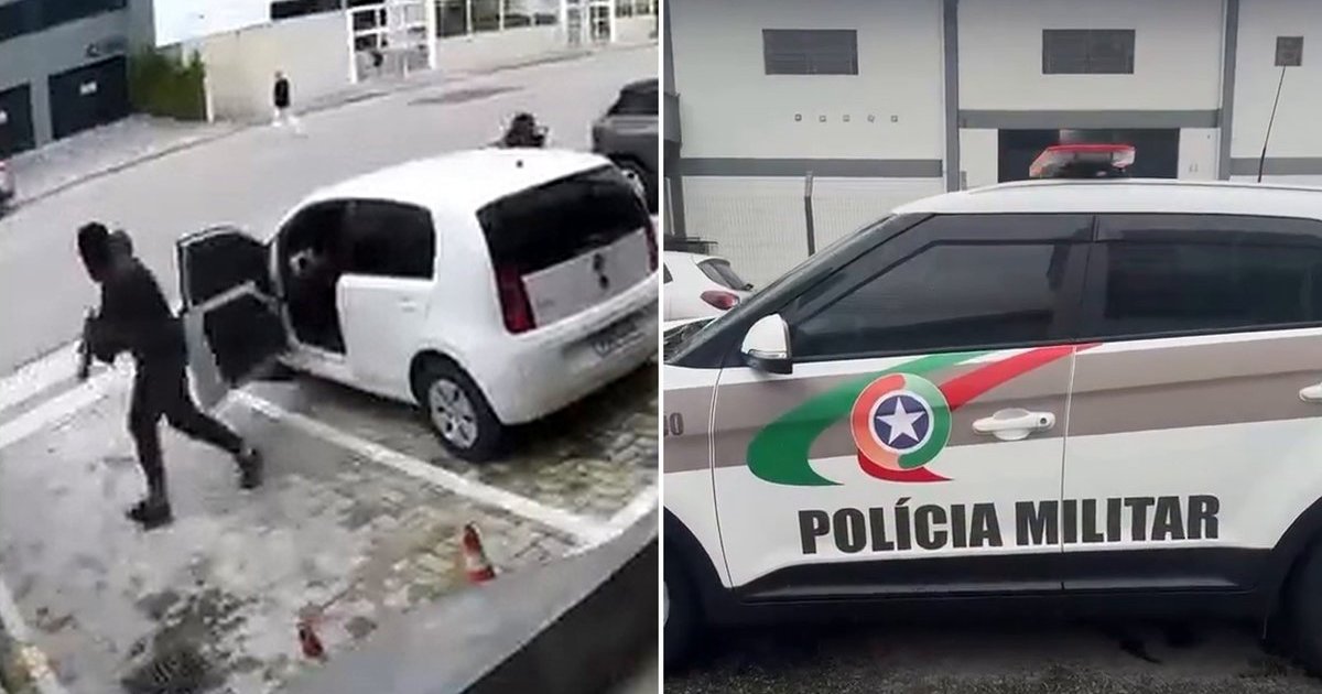 Câmera flagra dupla com armas longas aguardando para executar empresário no Pedra Branca, em Palhoça