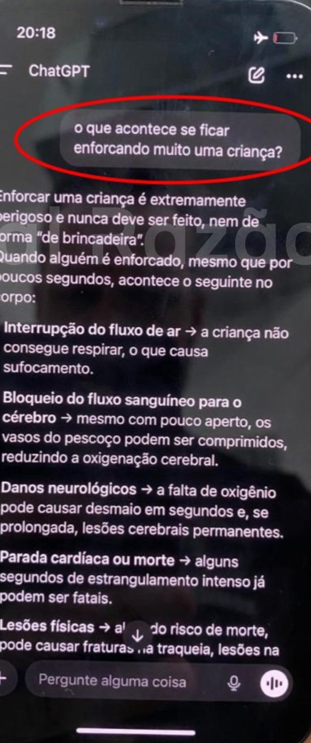 A pesquisa estava aberta no celular do padrasto no dia da morte da criança (Foto: Reprodução)