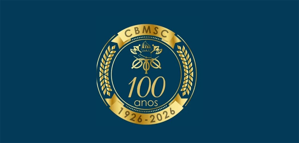 Selo oficial dos 100 anos do Corpo de Bombeiros Militar de Santa Catarina