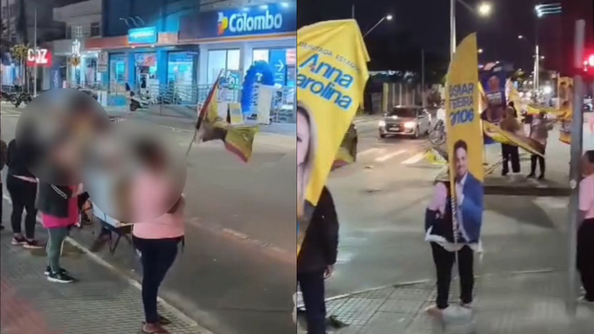 Comerciante perde a paciência com apitos em bandeiraço de candidata em Itajaí: “é insuportável”