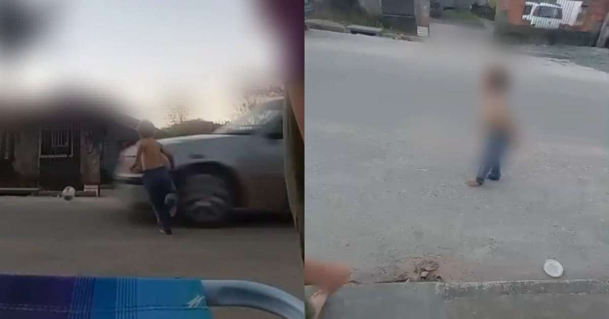 Imagens fortes: criança de 3 anos corre atrás da bola e é atropelada em SC; VEJA VÍDEO