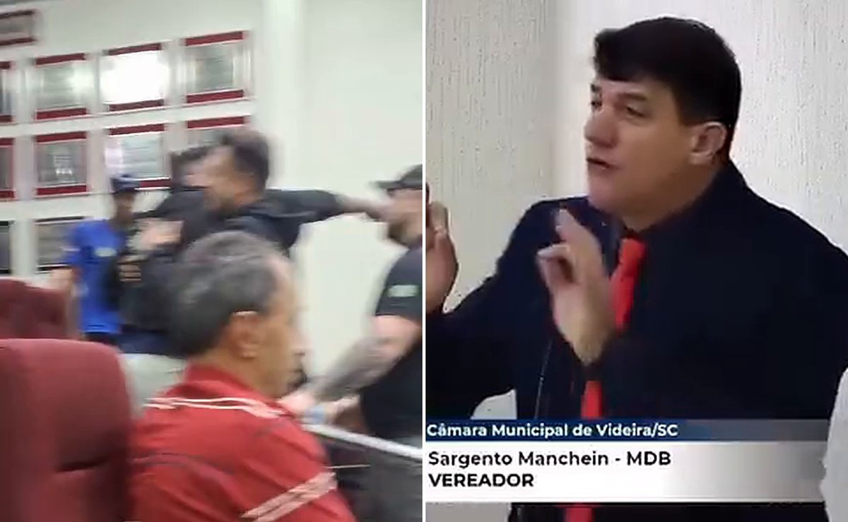 “Falou do meu filho, você vai pagar”: diretor de trânsito é contido após fala de vereador sobre rifa em SC