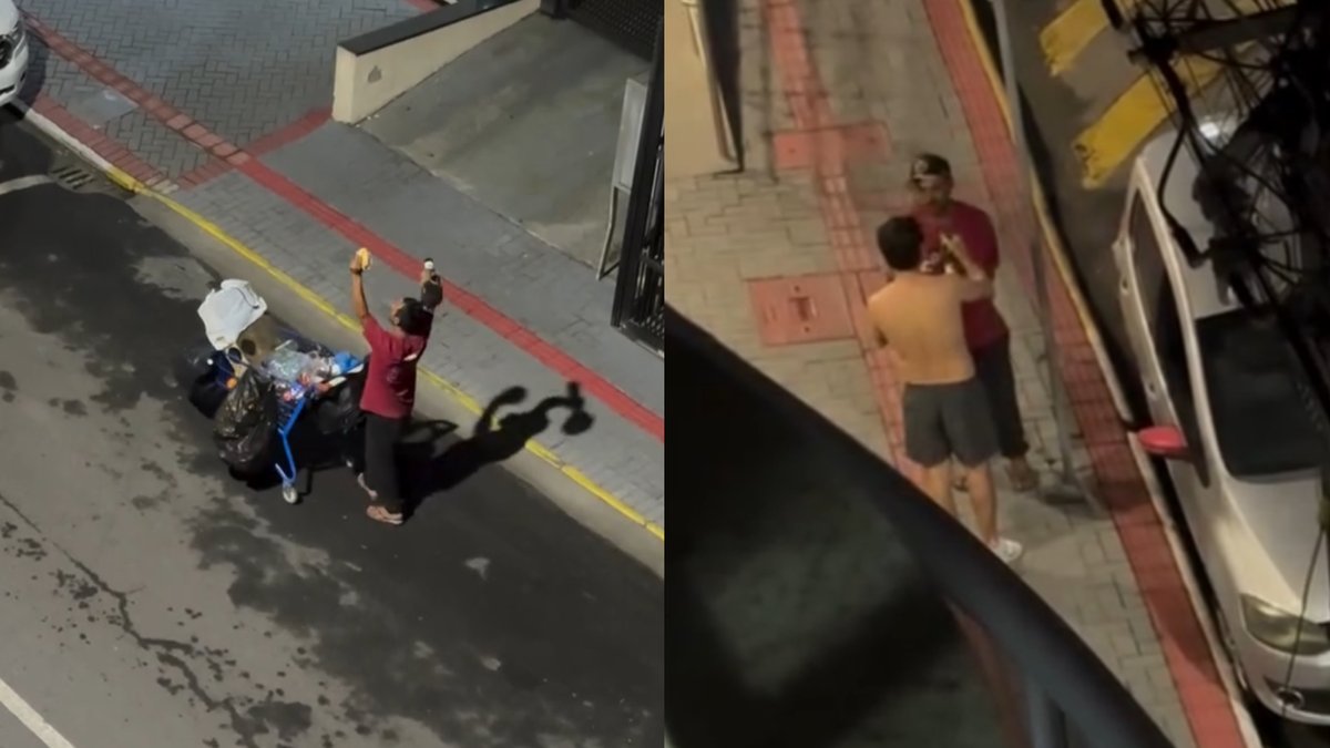 Esposa se emociona ao mostrar o marido levando comida para morador de rua em SC: “tenho muito orgulho” - QTU Questões do Universo