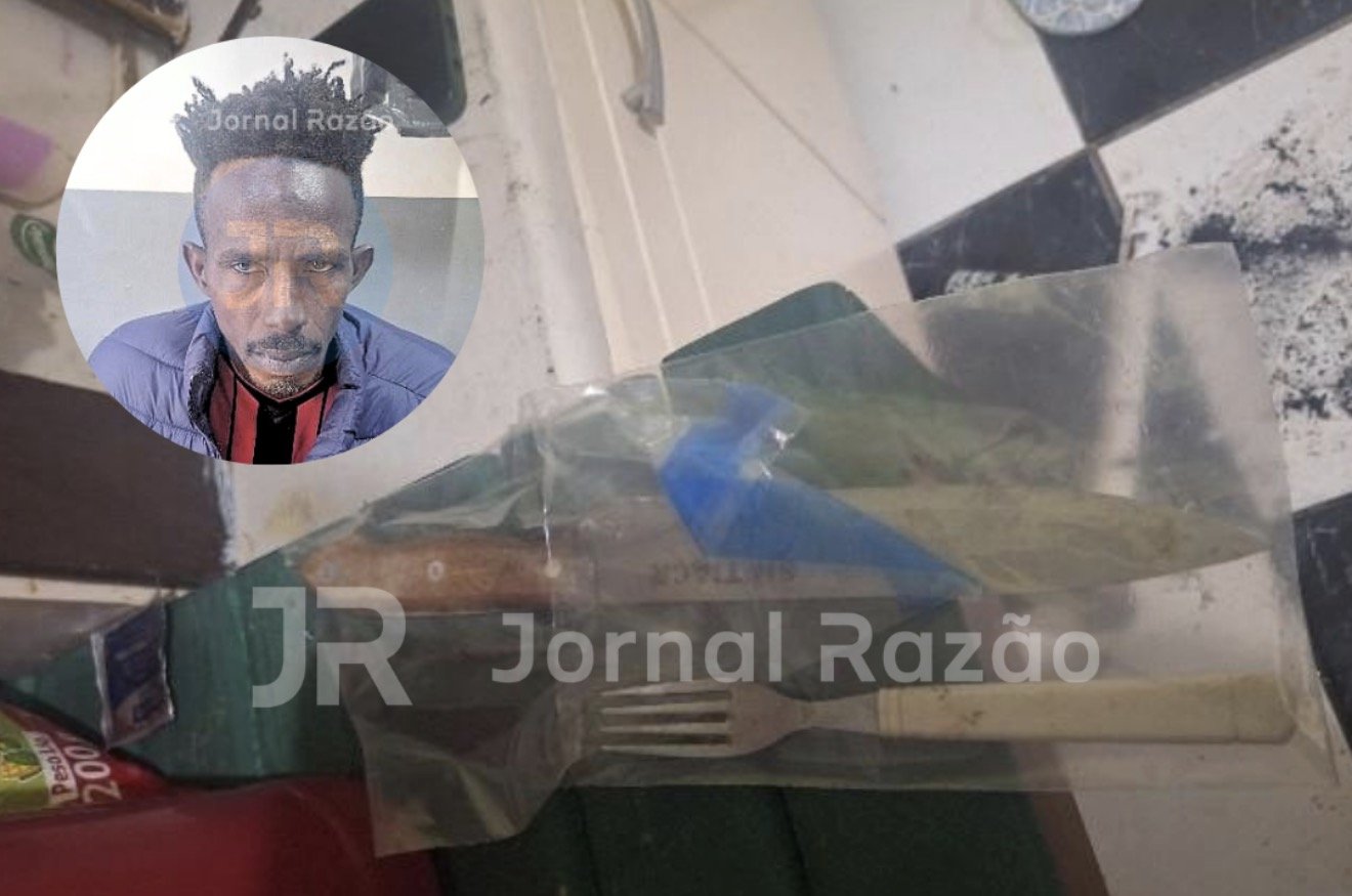 Faca e garfo apreendidos dentro da kitnet em Criciúma