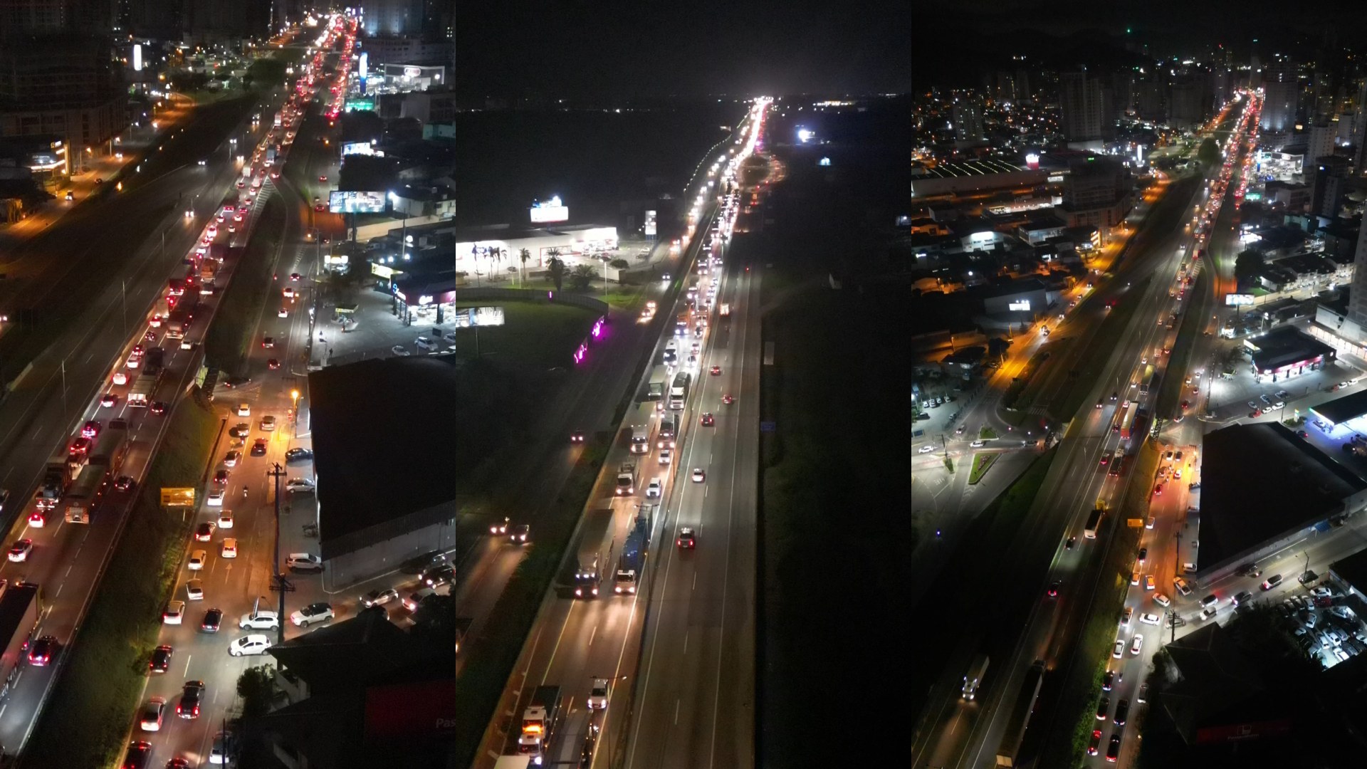 AGORA: Fila de veículos na BR-101 trava Itapema, Balneário Camboriú e Tijucas em plena noite de quinta - QTU Questões do Universo