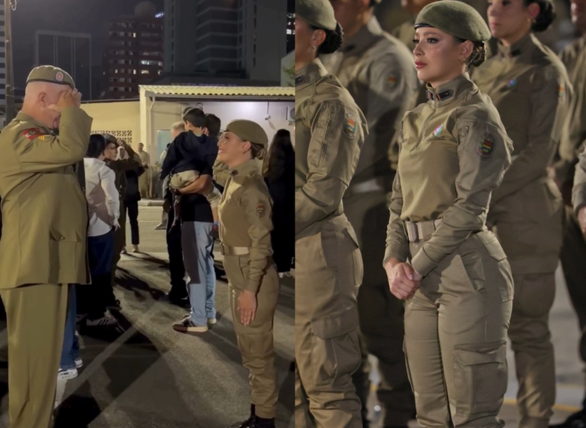 “Pai, a filha que você adotou seguiu a sua profissão”: jovem segue a profissão do pai e se forma na PMSC em Itajaí