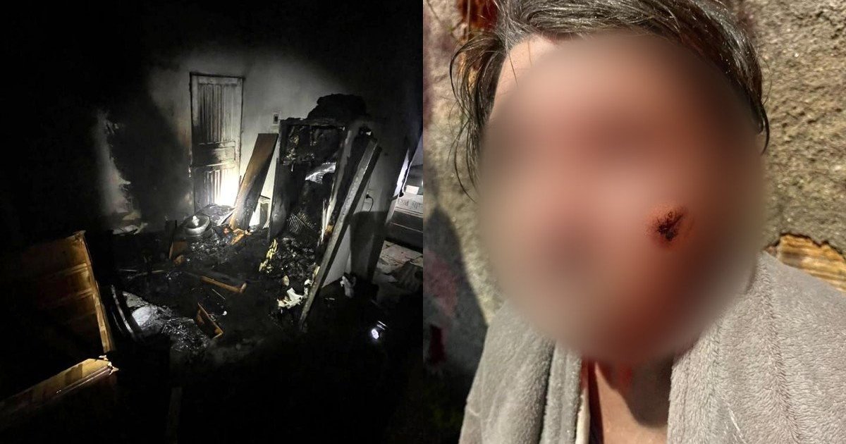 Filho ataca a mãe a golpes de facão e põe fogo na casa com ela dentro em Biguaçu