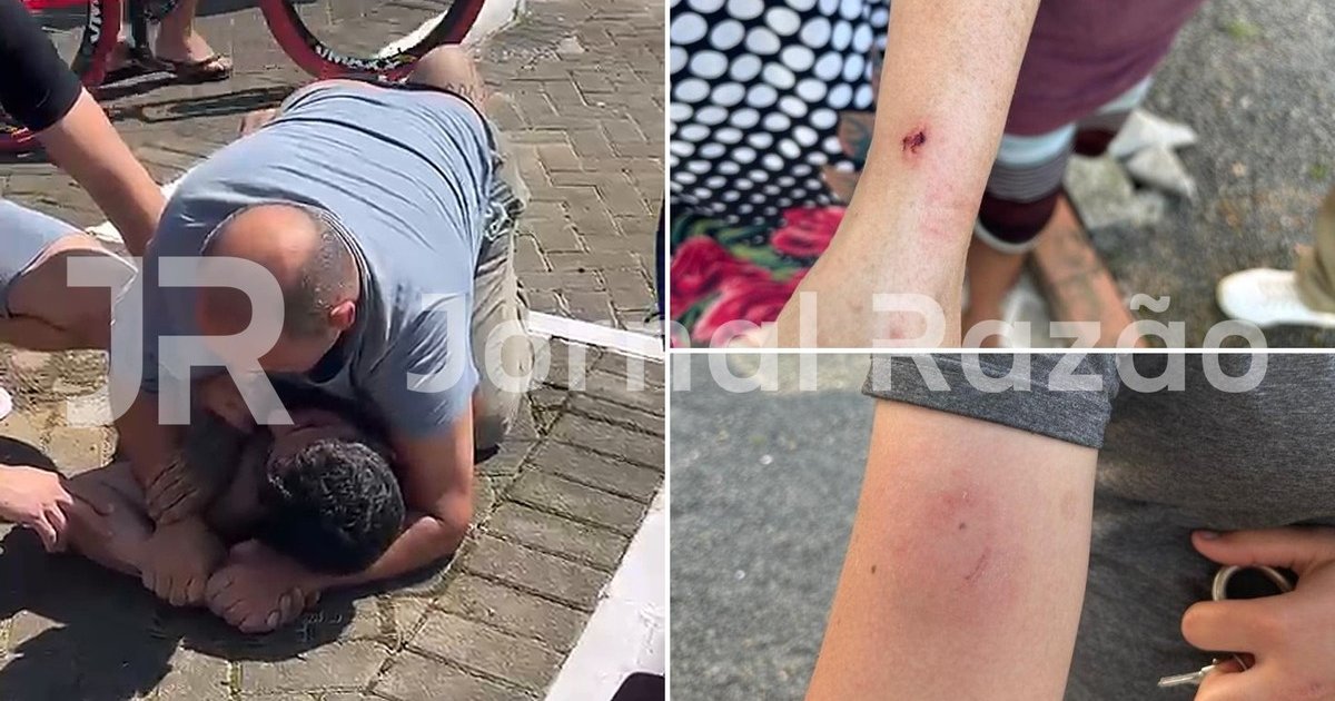 Homem em surto morde mãe e filha de 15 anos e acaba amarrado com cordas por moradores em Forquilhinha