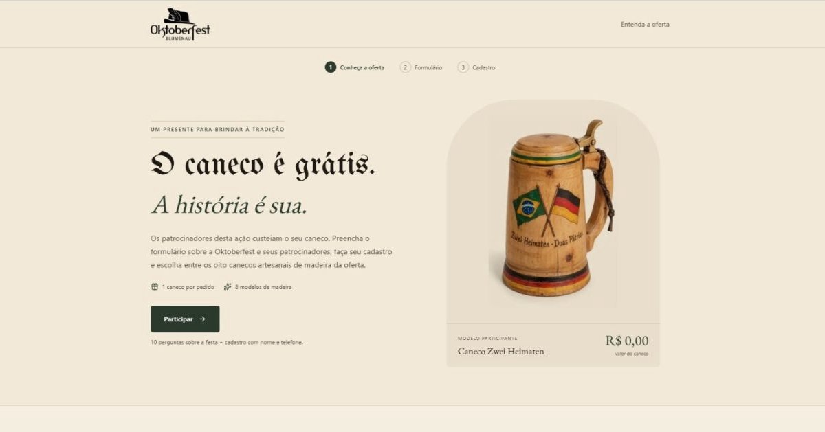 Site falso usa marca da Oktoberfest Blumenau para oferecer produtos “grátis”